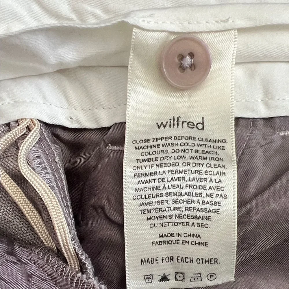 NWOT Aritzia Wilfred London Grey Linen Blend Wider the Effortless Pant in Size 6